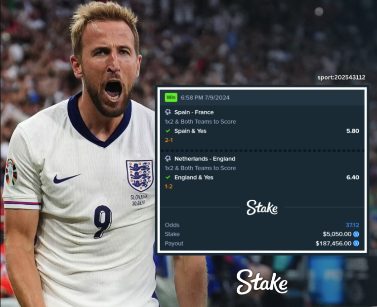 England Winner lands big bet